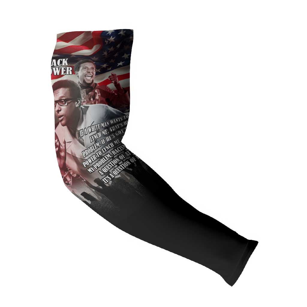 Stokely Carmichael Arm Sleeves American Flag Background Black Power Quote Civil Rights Leader Powerful Speech - Wonder Print Shop