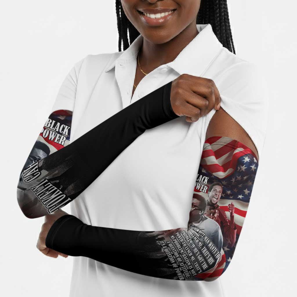 Stokely Carmichael Arm Sleeves American Flag Background Black Power Quote Civil Rights Leader Powerful Speech - Wonder Print Shop