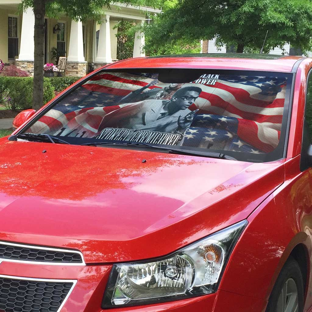 Stokely Carmichael Auto Sun Shade American Flag Background Black Power Quote Civil Rights Leader Powerful Speech - Wonder Print Shop