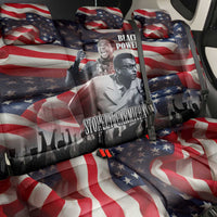 Stokely Carmichael Back Car Seat Cover American Flag Background Black Power Quote Civil Rights Leader Powerful Speech - Wonder Print Shop