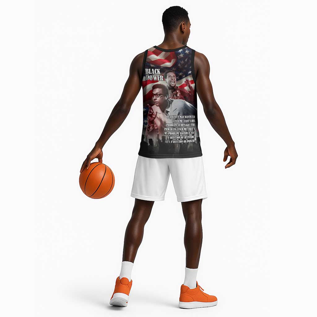 Stokely Carmichael Basketball Jersey American Flag Background Black Power Quote Civil Rights Leader Powerful Speech - Wonder Print Shop