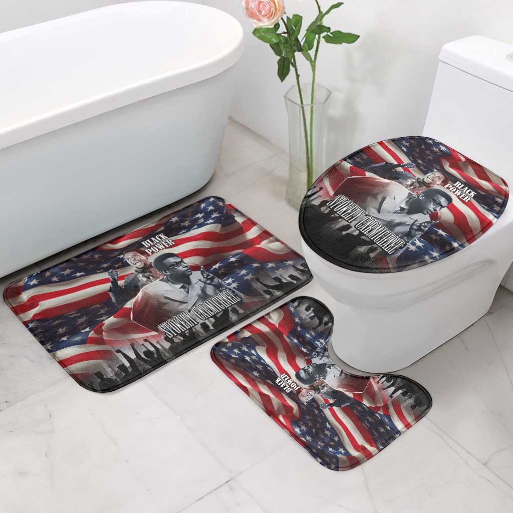 Stokely Carmichael Bathroom Set American Flag Background Black Power Quote Civil Rights Leader Powerful Speech - Wonder Print Shop