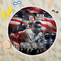 Stokely Carmichael Beach Blanket American Flag Background Black Power Quote Civil Rights Leader Powerful Speech - Wonder Print Shop