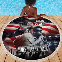 Stokely Carmichael Beach Blanket American Flag Background Black Power Quote Civil Rights Leader Powerful Speech - Wonder Print Shop