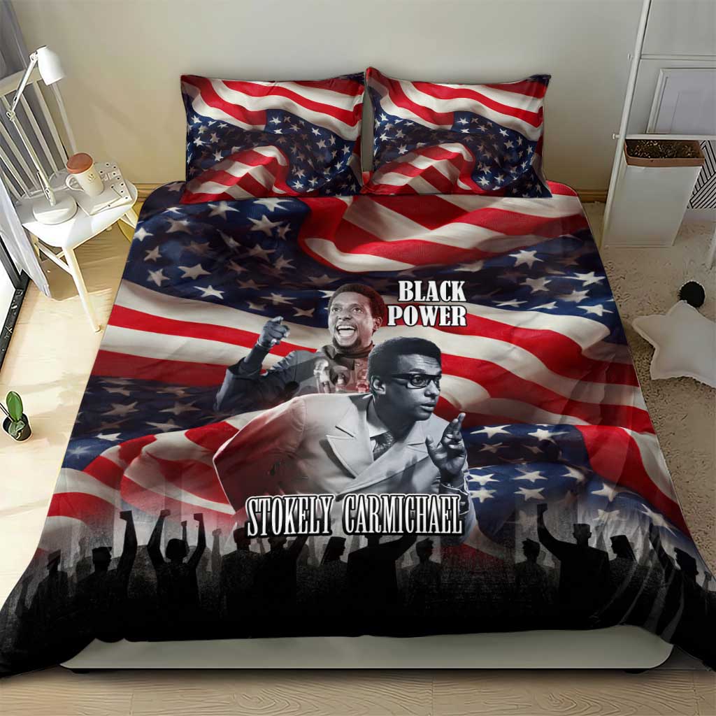 Stokely Carmichael Bedding Set American Flag Background Black Power Quote Civil Rights Leader Powerful Speech - Wonder Print Shop