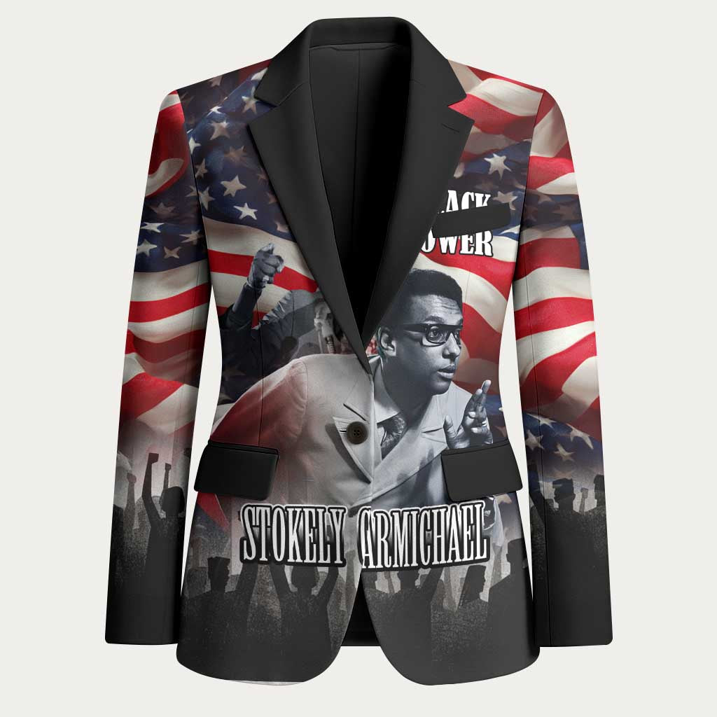 Stokely Carmichael Blazer American Flag Background Black Power Quote Civil Rights Leader Powerful Speech - Wonder Print Shop