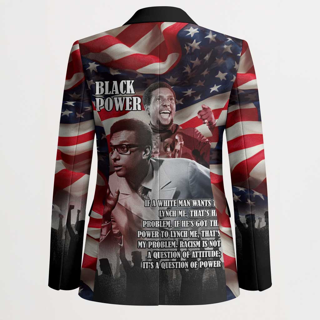 Stokely Carmichael Blazer American Flag Background Black Power Quote Civil Rights Leader Powerful Speech - Wonder Print Shop