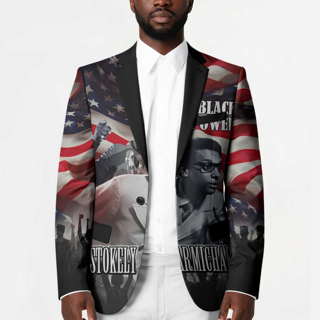 Stokely Carmichael Blazer American Flag Background Black Power Quote Civil Rights Leader Powerful Speech - Wonder Print Shop