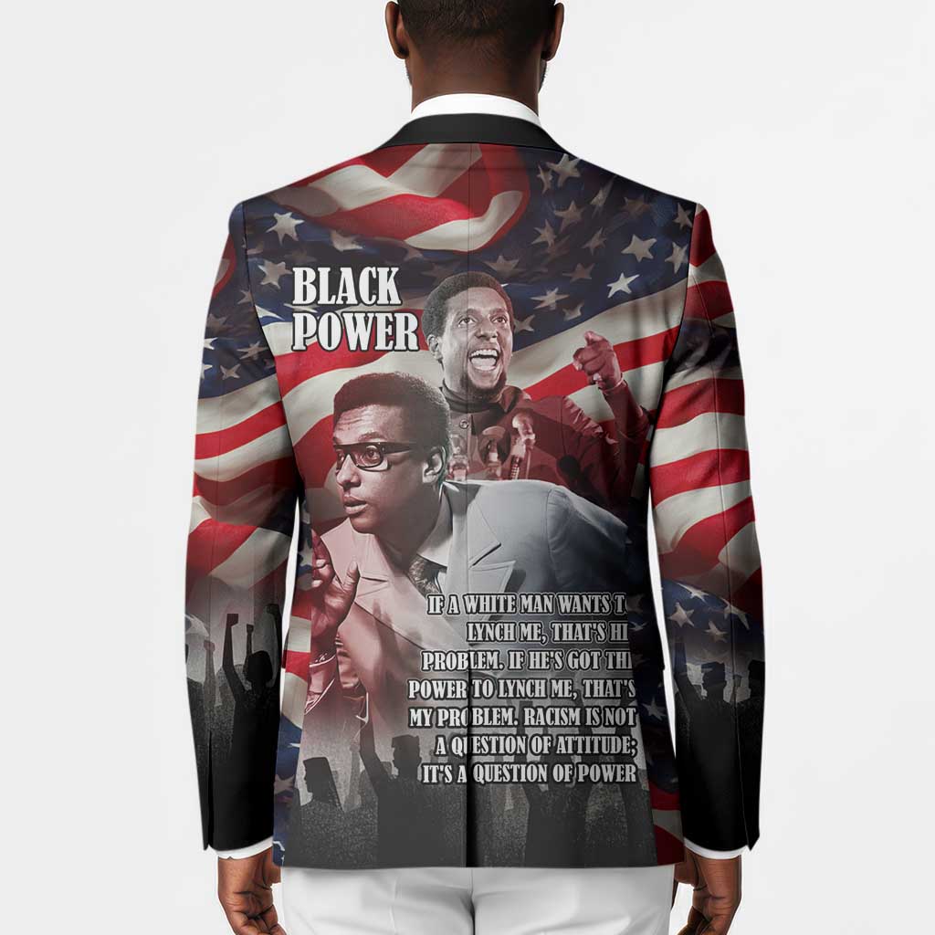 Stokely Carmichael Blazer American Flag Background Black Power Quote Civil Rights Leader Powerful Speech - Wonder Print Shop