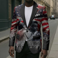 Stokely Carmichael Blazer American Flag Background Black Power Quote Civil Rights Leader Powerful Speech - Wonder Print Shop