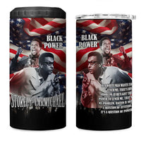 Stokely Carmichael 4 in 1 Can Cooler Tumbler American Flag Background Black Power Quote Civil Rights Leader Powerful Speech - Wonder Print Shop