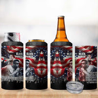 Stokely Carmichael 4 in 1 Can Cooler Tumbler American Flag Background Black Power Quote Civil Rights Leader Powerful Speech - Wonder Print Shop