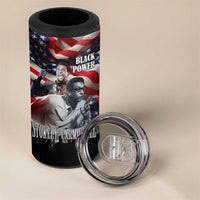 Stokely Carmichael 4 in 1 Can Cooler Tumbler American Flag Background Black Power Quote Civil Rights Leader Powerful Speech - Wonder Print Shop