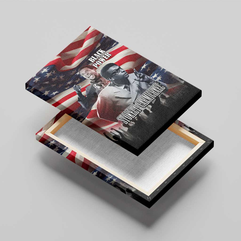Stokely Carmichael Canvas Wall Art American Flag Background Black Power Quote Civil Rights Leader Powerful Speech - Wonder Print Shop