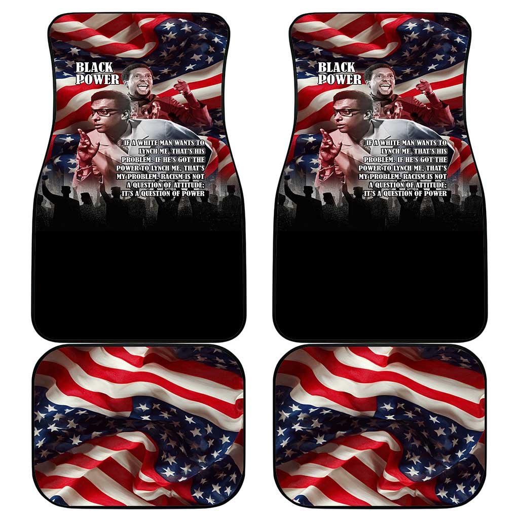 Stokely Carmichael Car Mats American Flag Background Black Power Quote Civil Rights Leader Powerful Speech - Wonder Print Shop