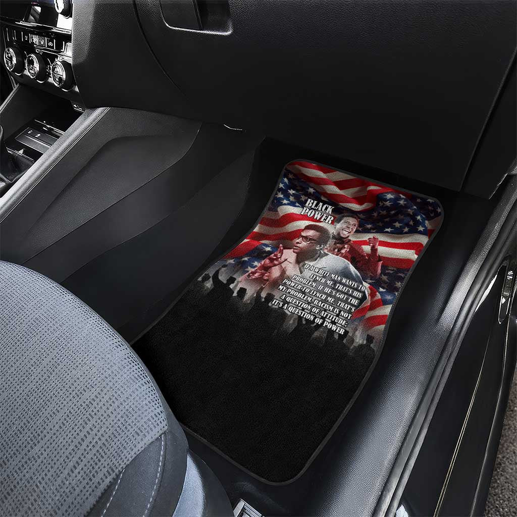 Stokely Carmichael Car Mats American Flag Background Black Power Quote Civil Rights Leader Powerful Speech - Wonder Print Shop