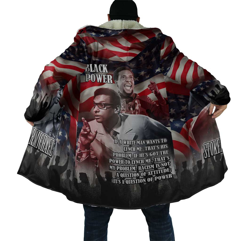 Stokely Carmichael Cloak American Flag Background Black Power Quote Civil Rights Leader Powerful Speech - Wonder Print Shop