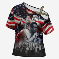 Stokely Carmichael Cross Shoulder Shirt American Flag Background Black Power Quote Civil Rights Leader Powerful Speech - Wonder Print Shop