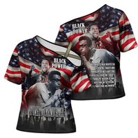Stokely Carmichael Cross Shoulder Shirt American Flag Background Black Power Quote Civil Rights Leader Powerful Speech - Wonder Print Shop