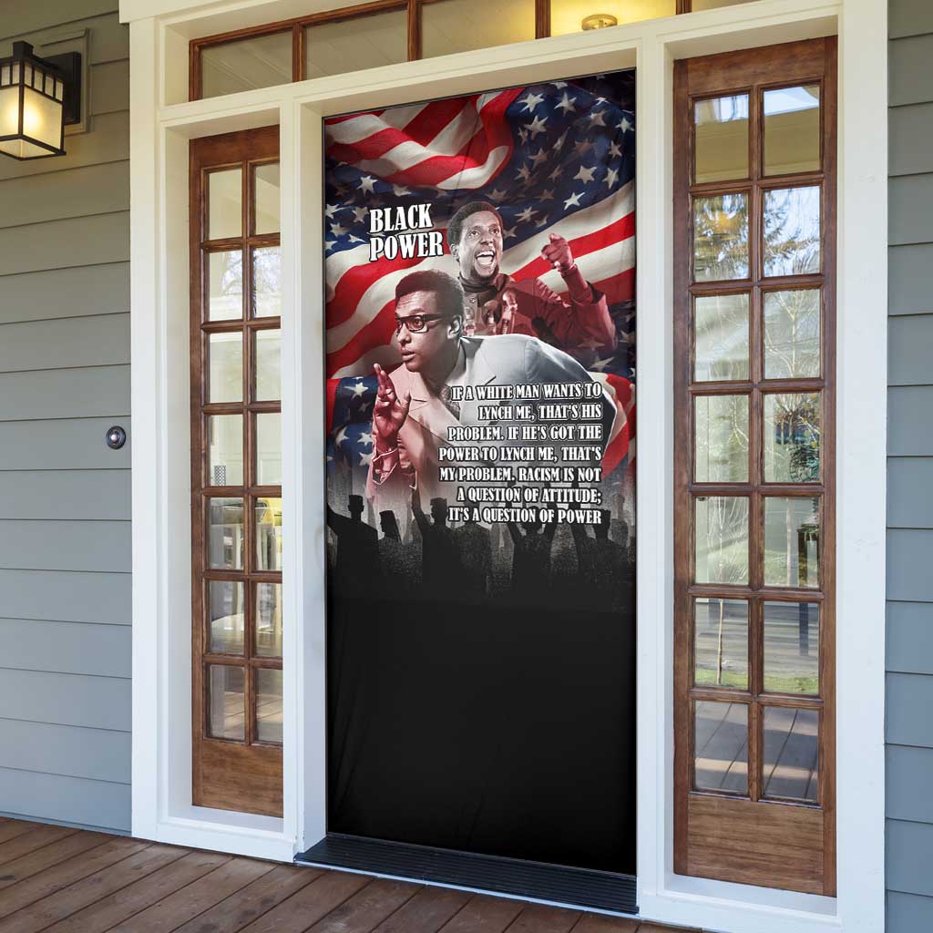 Stokely Carmichael Door Cover American Flag Background Black Power Quote Civil Rights Leader Powerful Speech - Wonder Print Shop