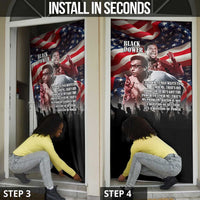 Stokely Carmichael Door Cover American Flag Background Black Power Quote Civil Rights Leader Powerful Speech - Wonder Print Shop