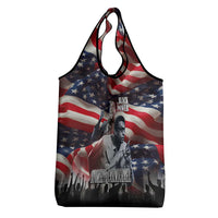 Stokely Carmichael Grocery Bag American Flag Background Black Power Quote Civil Rights Leader Powerful Speech - Wonder Print Shop