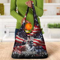 Stokely Carmichael Grocery Bag American Flag Background Black Power Quote Civil Rights Leader Powerful Speech - Wonder Print Shop