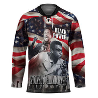 Stokely Carmichael Hockey Jersey American Flag Background Black Power Quote Civil Rights Leader Powerful Speech - Wonder Print Shop