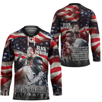 Stokely Carmichael Hockey Jersey American Flag Background Black Power Quote Civil Rights Leader Powerful Speech - Wonder Print Shop