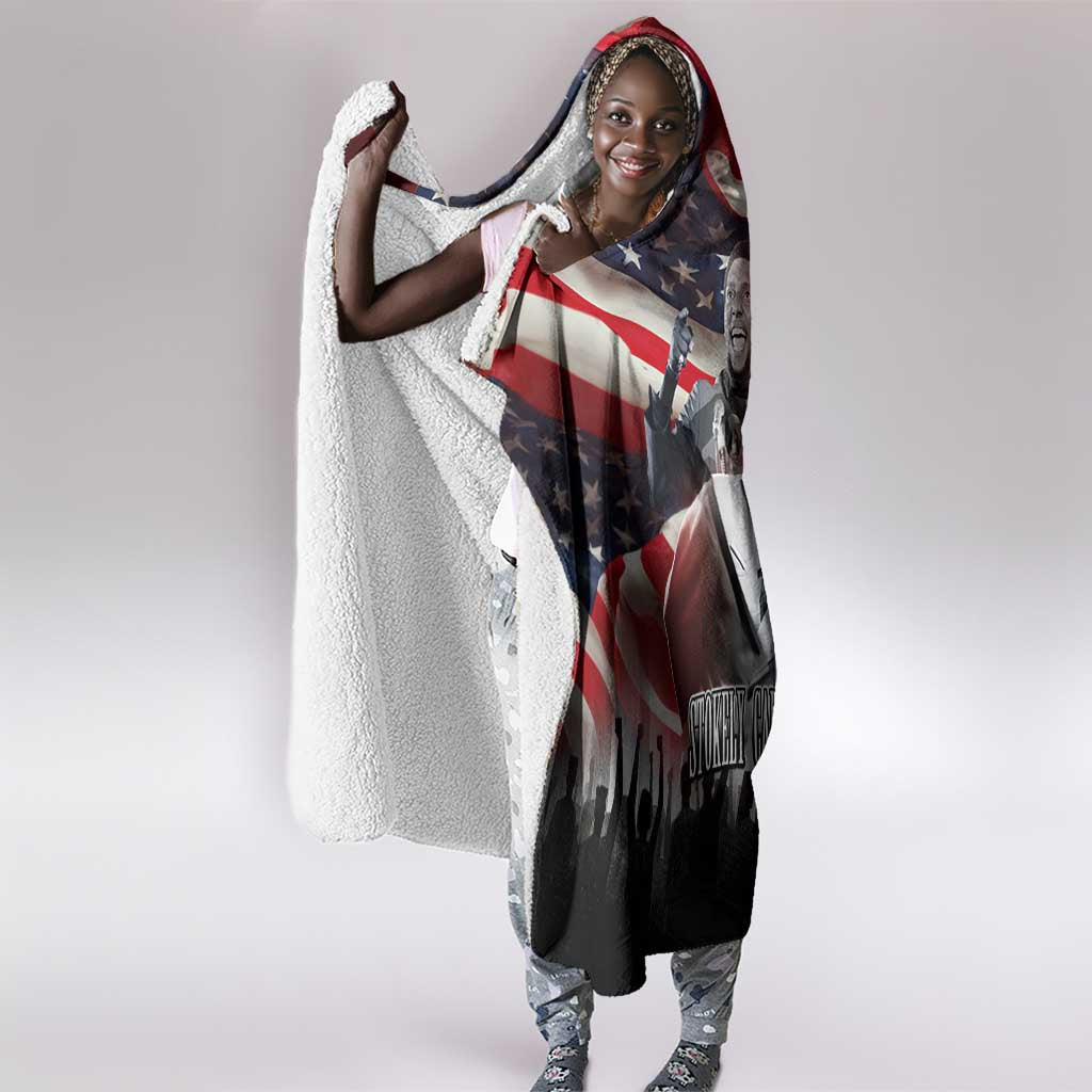 Stokely Carmichael Hooded Blanket American Flag Background Black Power Quote Civil Rights Leader Powerful Speech - Wonder Print Shop