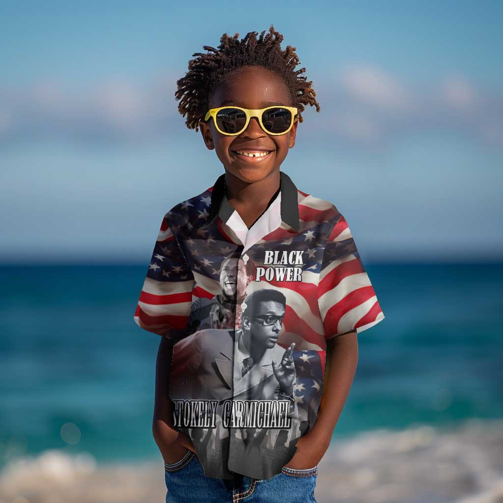 Stokely Carmichael Kid Hawaiian Shirt American Flag Background Black Power Quote Civil Rights Leader Powerful Speech - Wonder Print Shop