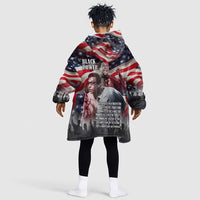 Stokely Carmichael Kid Wearable Blanket Hoodie American Flag Background Black Power Quote Civil Rights Leader Powerful Speech - Wonder Print Shop
