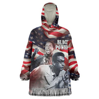 Stokely Carmichael Kid Wearable Blanket Hoodie American Flag Background Black Power Quote Civil Rights Leader Powerful Speech - Wonder Print Shop