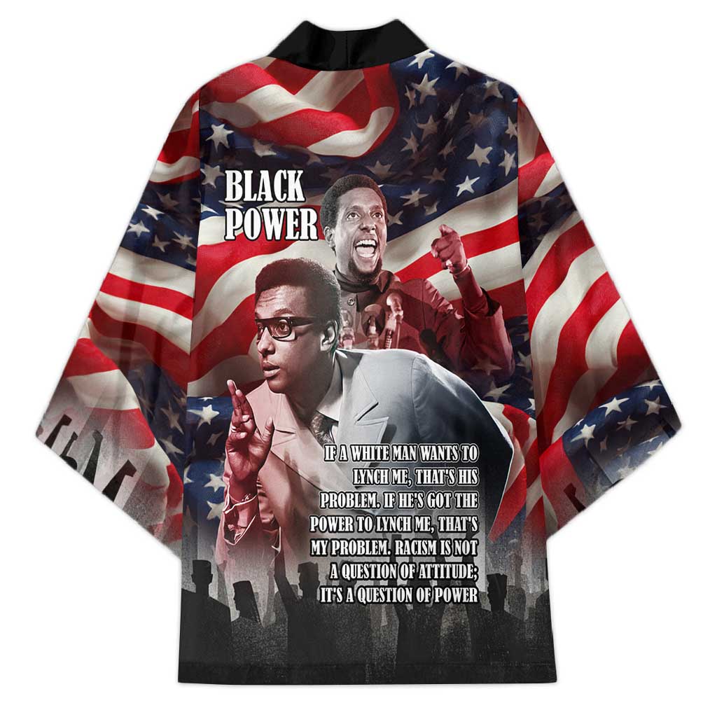 Stokely Carmichael Kimono American Flag Background Black Power Quote Civil Rights Leader Powerful Speech - Wonder Print Shop