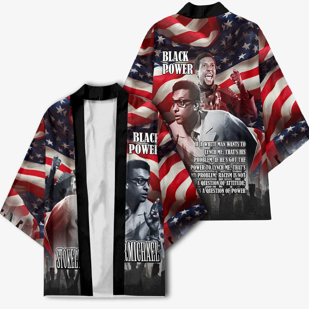 Stokely Carmichael Kimono American Flag Background Black Power Quote Civil Rights Leader Powerful Speech - Wonder Print Shop