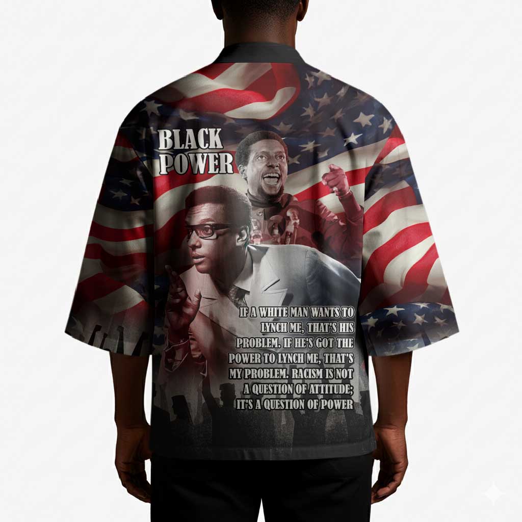 Stokely Carmichael Kimono American Flag Background Black Power Quote Civil Rights Leader Powerful Speech - Wonder Print Shop