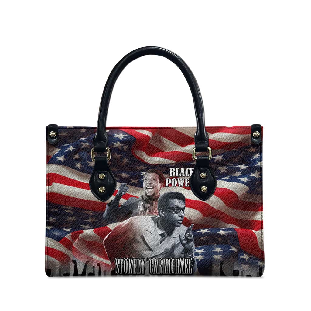 Stokely Carmichael Leather Bag American Flag Background Black Power Quote Civil Rights Leader Powerful Speech - Wonder Print Shop