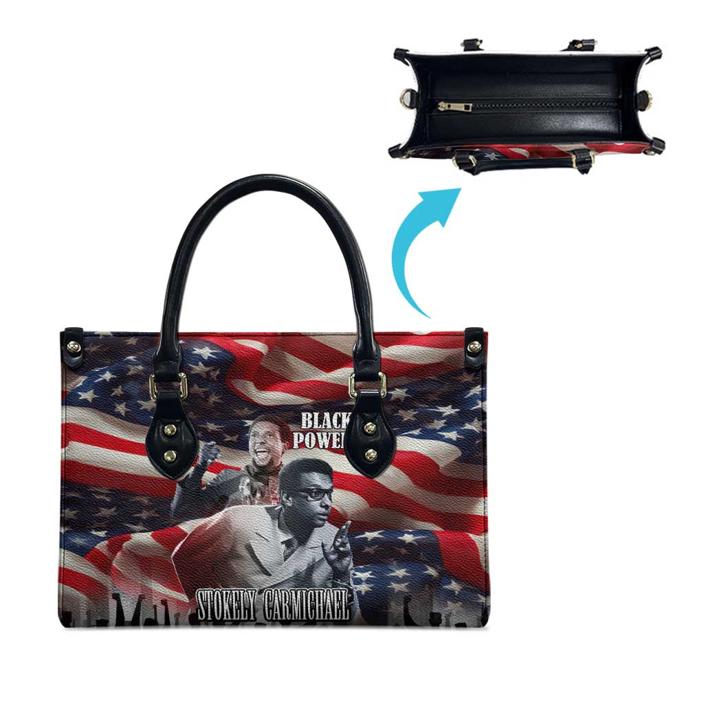 Stokely Carmichael Leather Bag American Flag Background Black Power Quote Civil Rights Leader Powerful Speech - Wonder Print Shop