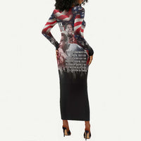 Stokely Carmichael Long Sleeve Bodycon Dress American Flag Background Black Power Quote Civil Rights Leader Powerful Speech - Wonder Print Shop