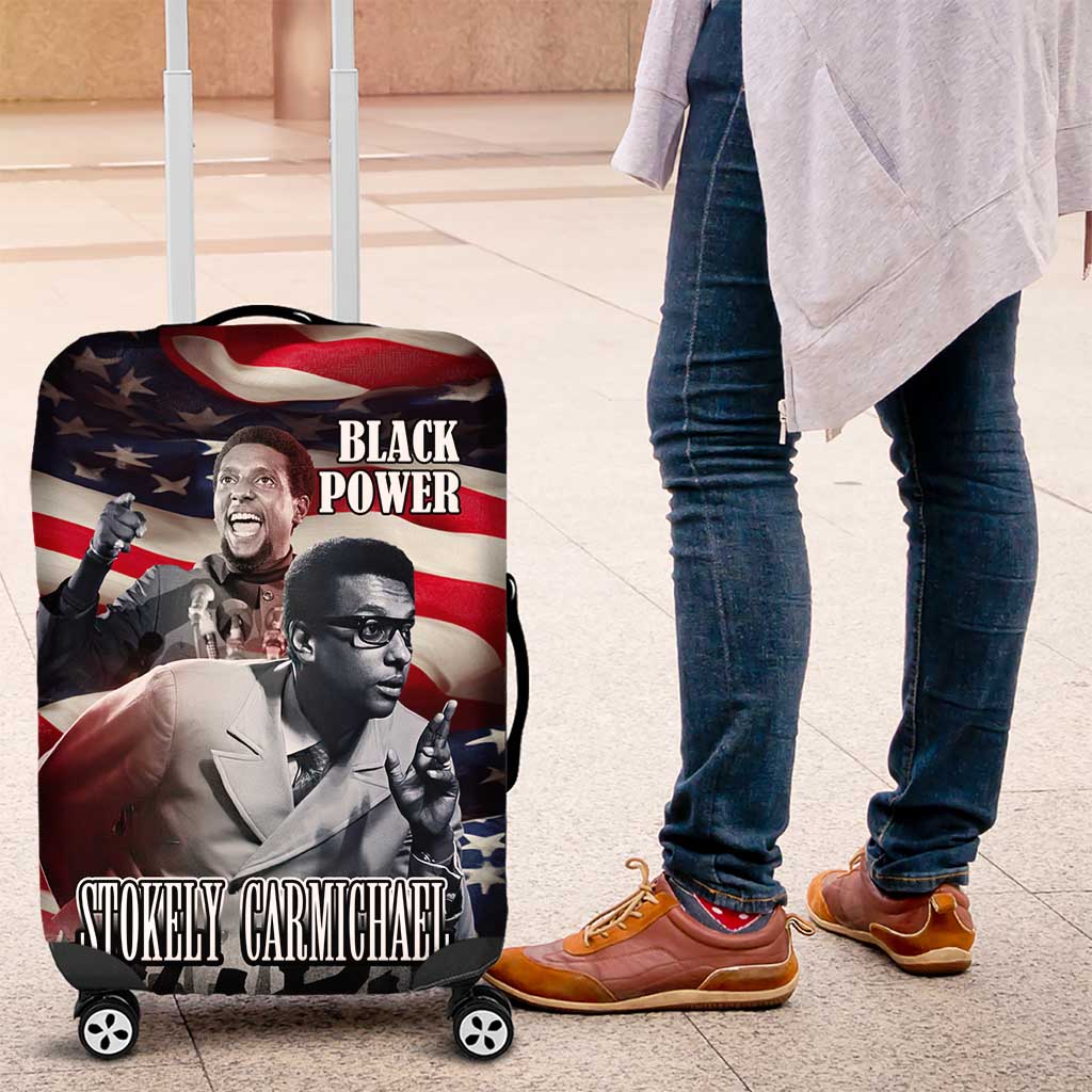Stokely Carmichael Luggage Cover American Flag Background Black Power Quote Civil Rights Leader Powerful Speech - Wonder Print Shop