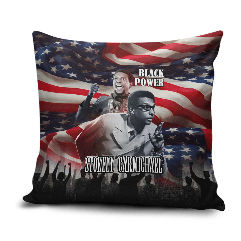 Stokely Carmichael Pillow Cover American Flag Background Black Power Quote Civil Rights Leader Powerful Speech - Wonder Print Shop