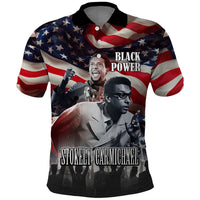 Stokely Carmichael Polo Shirt American Flag Background Black Power Quote Civil Rights Leader Powerful Speech - Wonder Print Shop