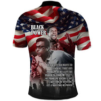 Stokely Carmichael Polo Shirt American Flag Background Black Power Quote Civil Rights Leader Powerful Speech - Wonder Print Shop