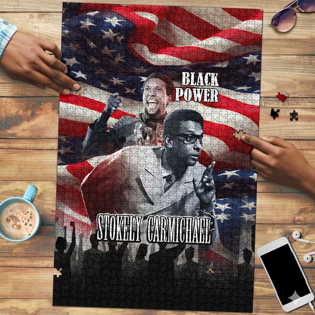 Stokely Carmichael Puzzle American Flag Background Black Power Quote Civil Rights Leader Powerful Speech - Wonder Print Shop