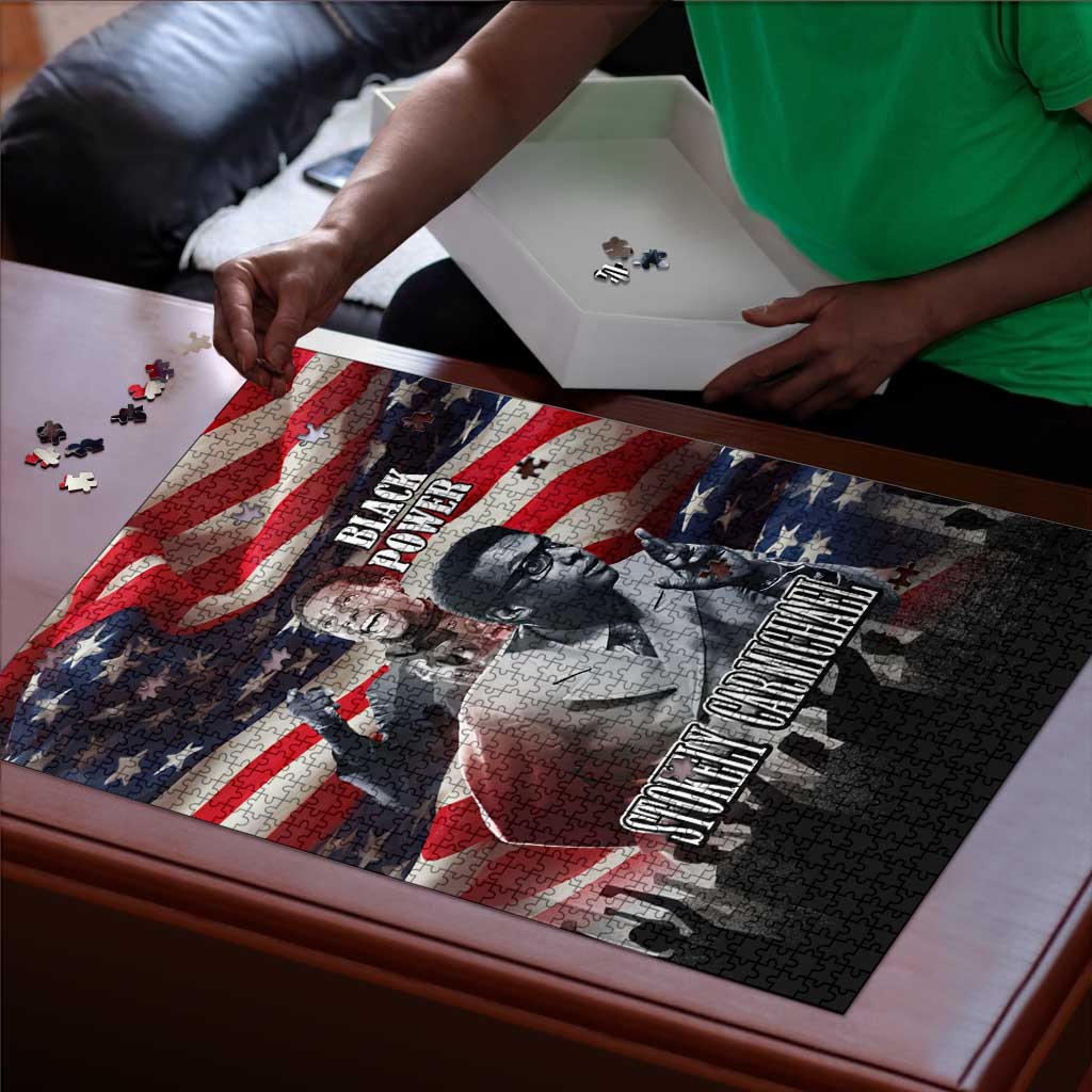 Stokely Carmichael Puzzle American Flag Background Black Power Quote Civil Rights Leader Powerful Speech - Wonder Print Shop