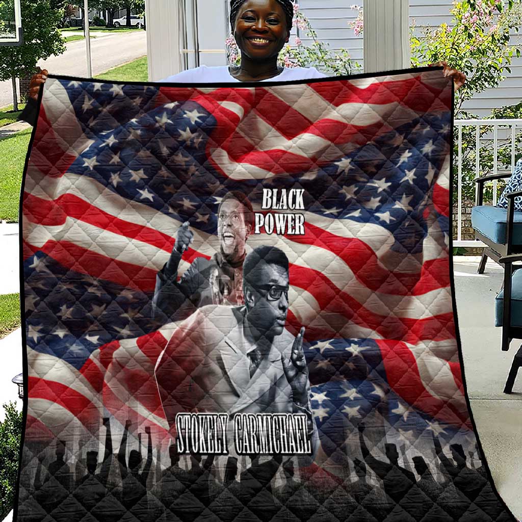 Stokely Carmichael Quilt American Flag Background Black Power Quote Civil Rights Leader Powerful Speech - Wonder Print Shop