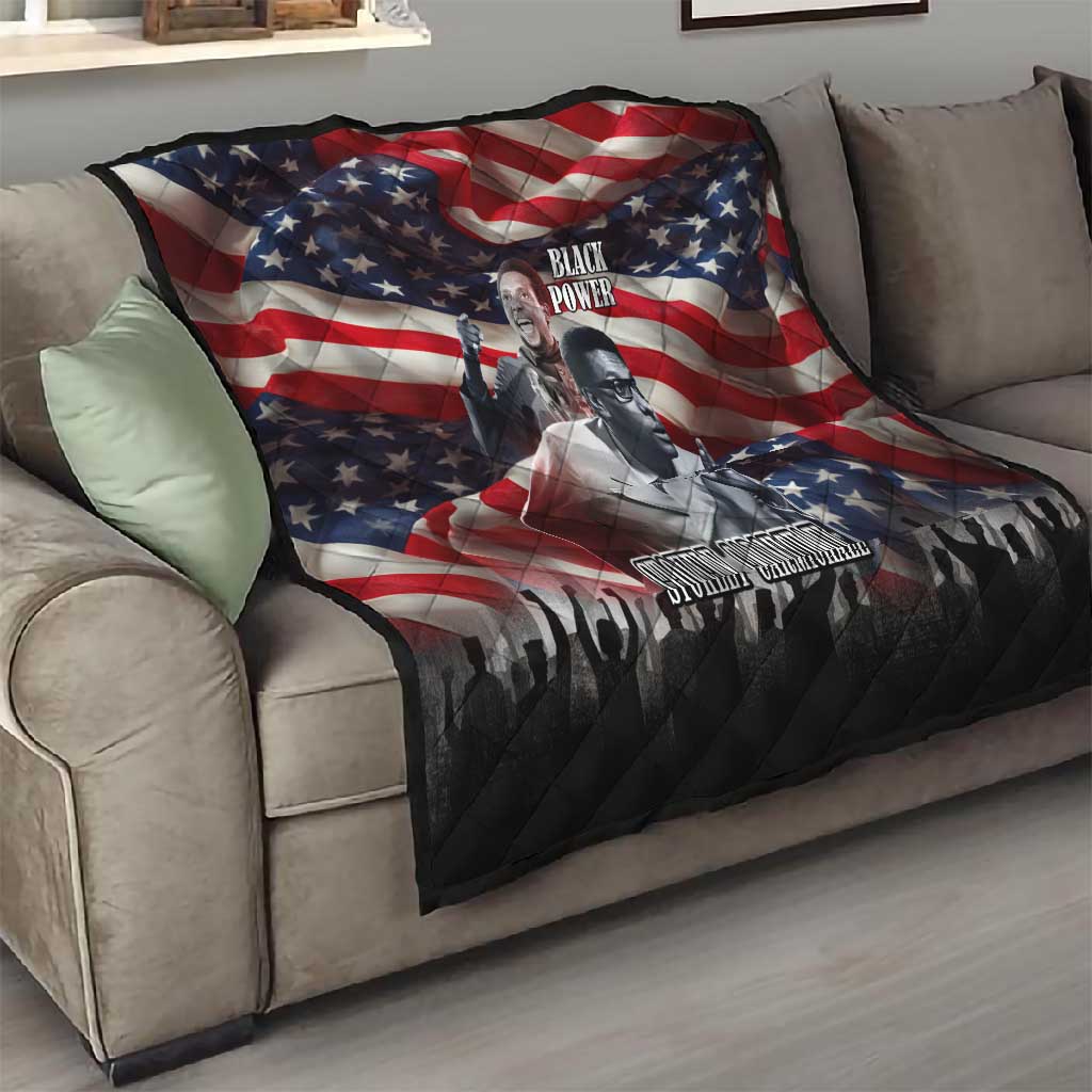 Stokely Carmichael Quilt American Flag Background Black Power Quote Civil Rights Leader Powerful Speech - Wonder Print Shop