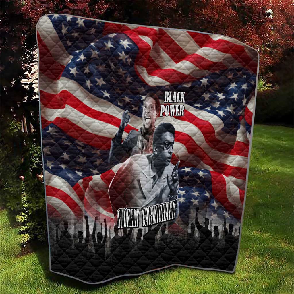 Stokely Carmichael Quilt American Flag Background Black Power Quote Civil Rights Leader Powerful Speech - Wonder Print Shop