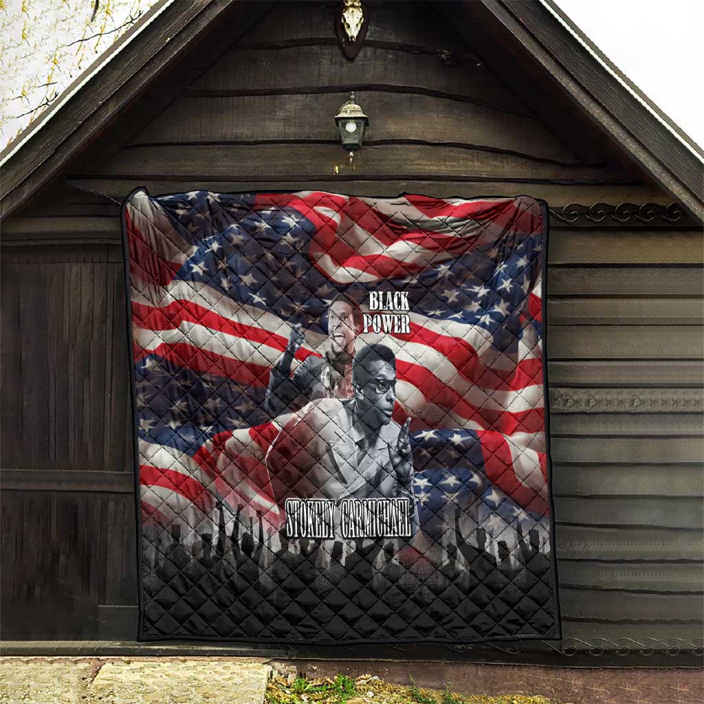 Stokely Carmichael Quilt American Flag Background Black Power Quote Civil Rights Leader Powerful Speech - Wonder Print Shop