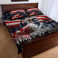 Stokely Carmichael Quilt Bed Set American Flag Background Black Power Quote Civil Rights Leader Powerful Speech - Wonder Print Shop